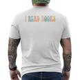 School Librarian Reading I Read Books Like It's My Job Men's T-shirt Back Print