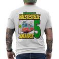 Ich Bin 5 Straßenbahnen Straßenbahn Children's Birthday Party T-Shirt mit Rückendruck