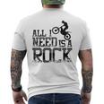 All I Need Is A Rock Trial Bike Motorcycle T-Shirt mit Rückendruck