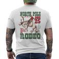North Pole Rodeo Cowboy Santa Country Christmas Men's Back Print T-Shirt