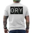 Ory Paris Fr Frankreich Retro Weltreise Flughafen Code T-Shirt mit Rückendruck