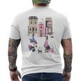 Paris France Fashion Shopping Retro Travel Souvenir T-Shirt mit Rückendruck
