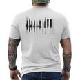 Piano Piano Keys Wings Gray T-Shirt mit Rückendruck