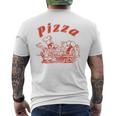 Pizza Box Cardboard Italian Retro Logo T-Shirt mit Rückendruck