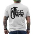 I Play Heavy Metal Regalo Orquesta Tuba Instrumento Musical Camiseta Hombre Estampado Espalda