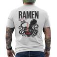 Ramen Anime Manga Kawaii Otaku Fashion Backprint Streetwear Gray T-Shirt mit Rückendruck