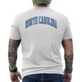 Retro North Carolina Souvenir Simple North Carolina Blue Men's T-shirt Back Print
