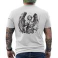 Saint Michael The Archangel Tattoo Style T-Shirt mit Rückendruck