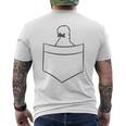 Silkie Chicken In A Pocket Cute Pocket Silkie Chicken Men's Back Print T-Shirt