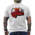St Louis Baseball Vintage City Skyline Retro Baseball Lover Men's T-shirt Back Print