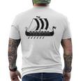 Viking Long Ship Drakkar Dragon Premium Men's Back Print T-Shirt