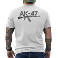 Vintage Ak-47 Rifle Envejecido Camiseta Hombre Estampado Espalda