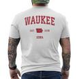 Waukee Iowa Iaintage-Sportdesign Roter Druck T-Shirt mit Rückendruck