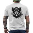 Wild Boar Boar Hunting Hunter Wild Boar Green T-Shirt mit Rückendruck