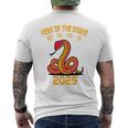 Year Of The Snake 2025 Chinese New Year 2025 Red Snake Men's T-shirt Back Print