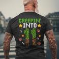 11Th Birthday Gamer Pixel Creepin’ Into 11 Video Game Party Men's T-shirt Back Print Gifts for Old Men