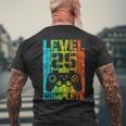 25 Geburtstag Geschenk Mann Gamer Level Complete 25 Jahre T-Shirt mit Rückendruck Geschenke für alte Männer