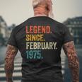 50 Years Old Legend Since February 1975 Retro 50Th Birthday Men's T-shirt Back Print Gifts for Old Men