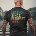 60 Years Old Legend Since February 1965 60Th Birthday Men's T-shirt Back Print Gifts for Old Men