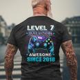 7Th Birthday Boy Level 7 Gamer 7 Year Video Game Party Men's T-shirt Back Print Gifts for Old Men