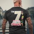 7Th Birthday Crew Ice Cream Truck I'm 7 Bday Ice Cream Party Camiseta Hombre Estampado Espalda Regalos para ancianos