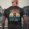 8Th Birthday Legendary Since 2017Intage 8 Years Old T-Shirt mit Rückendruck Geschenke für alte Männer