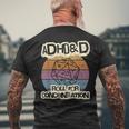 Adhd & D Roll For Concentration T-Shirt mit Rückendruck Geschenke für alte Männer