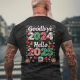 Adiós 2024 Hola 2025 Feliz Navidad Feliz Año Nuevo 2025 Camiseta Hombre Estampado Espalda Regalos para ancianos