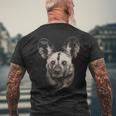 African Wild Dog Portrait Wildlife Safari Theme Men's Back Print T-Shirt Gifts for Old Men