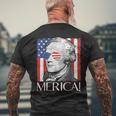 Alexander Hamilton 'Merica Patriot American Flag 4th Of July Men's Back Print T-Shirt Gifts for Old Men