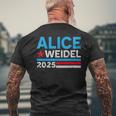 Alice Weidel Fan Item German Chancellor 2025 Alice Weidel Blue T-Shirt mit Rückendruck Geschenke für alte Männer