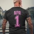 Aliya Supporter Number 1 Biggest Fan T-Shirt mit Rückendruck Geschenke für alte Männer