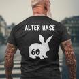 Alter Hase 60 Years And Round Birthday T-Shirt mit Rückendruck Geschenke für alte Männer