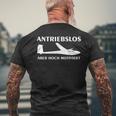 Antriebslos Lustig Segelflugzeug Segelflieger T-Shirt mit Rückendruck Geschenke für alte Männer