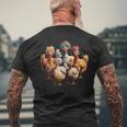 Arte De Pollo Arte Colorido De La Familia Del Pollo Loco Camiseta Hombre Estampado Espalda Regalos para ancianos