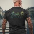 ASL American Sign Language Deaf Dad Hand Gesture Fathers Day Men's Back Print T-Shirt Gifts for Old Men