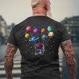 Astronauta Globos Planetasentilador Sistema Solar Camiseta Hombre Estampado Espalda Regalos para ancianos