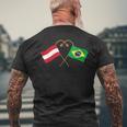 Austria Flag Brazilian Flag Austria Brazil T-Shirt mit Rückendruck Geschenke für alte Männer