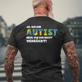 Autism Awareness Outfit Autistic Support T-Shirt mit Rückendruck Geschenke für alte Männer