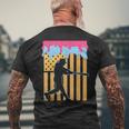 Baseball Drip Bat Boys Ice Cream American Flag 4Th Of July Men's T-shirt Back Print Gifts for Old Men