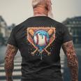 Baseball Drip Home Plate Fun Baseball Apparel For Boys Men's Back Print T-Shirt Gifts for Old Men