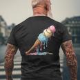 Baseball Ice Cream Watercolor Lover Ice Cream Cone Boy Youth Men's T-shirt Back Print Gifts for Old Men