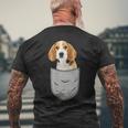 Beagle In The Chest Pocket Pocket For Dog Owners T-Shirt mit Rückendruck Geschenke für alte Männer