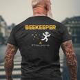 Beekeeper If I Run You Run Beekeeping Bee Hive Owner Men's Back Print T-Shirt Gifts for Old Men