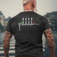 Biker Saying Motorcycle 1N23456 Ecg Heartbeat Motorcycle Biker T-Shirt mit Rückendruck Geschenke für alte Männer