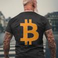 Bitcoin Logo Small Simple Subtle Little Centred T-Shirt mit Rückendruck Geschenke für alte Männer