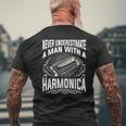 Blues Harp Harmonica T-Shirt mit Rückendruck Geschenke für alte Männer