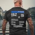 Boarding Pass Ibiza Ibz Flight Ticket Ibiza T-Shirt mit Rückendruck Geschenke für alte Männer