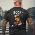 Bock Auf Ski Lustiger Skifahrer Skier Ski Spruch Wortwitz T-Shirt mit Rückendruck Geschenke für alte Männer