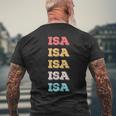 Bonito Regalo Personalizado Con Nombre Isa Camiseta Hombre Estampado Espalda Regalos para ancianos